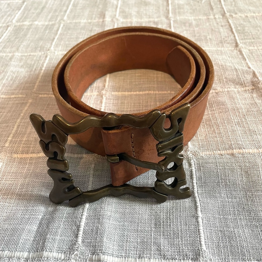 Miss Sixty Vintage Leather Italy Chunky Belt Buckle Sz M - Picture 3 of 13